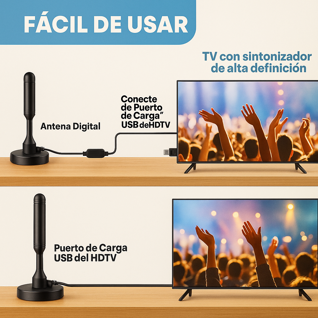 ClearTV™ - Antena Digital Full HD para TV