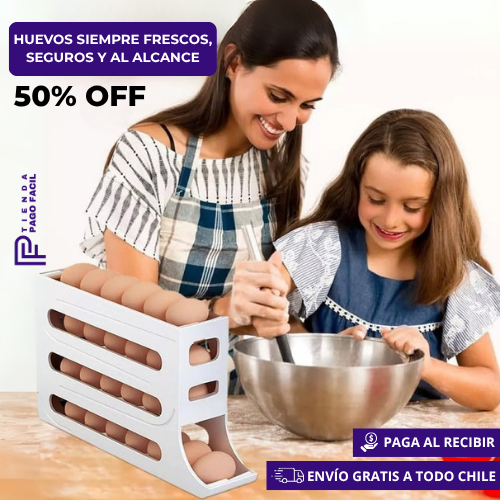 RollEgg™ - Dispensador de Huevos 4 Niveles