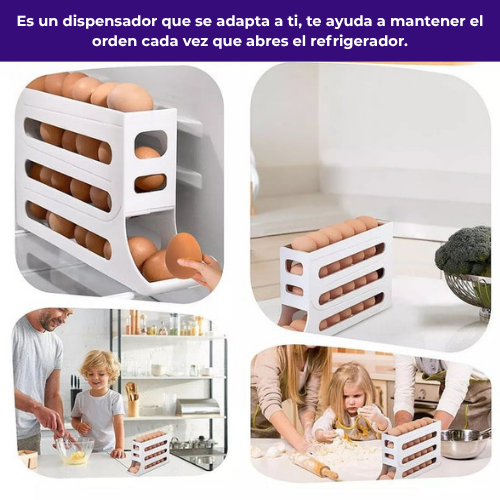 RollEgg™ - Dispensador de Huevos 4 Niveles