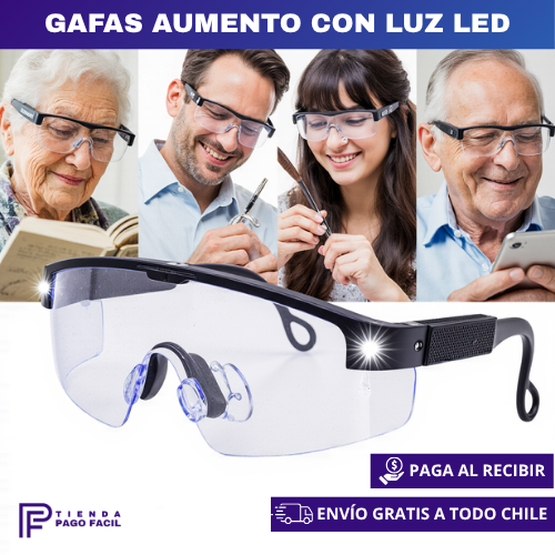 Migthy™ - Gafas tipo lupa aumento 160% con luz LED