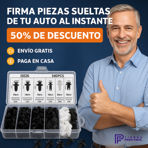 AutoFix™ - 100 Clips de Fijación Universal + 🎁 Caja Organizadora de Regalo 🎁