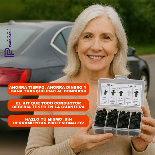 AutoFix™ - 100 Clips de Fijación Universal + 🎁 Caja Organizadora de Regalo 🎁